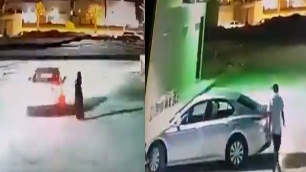 شاهد.. لص يسرق سيارة بداخلها امرأة في الرياض