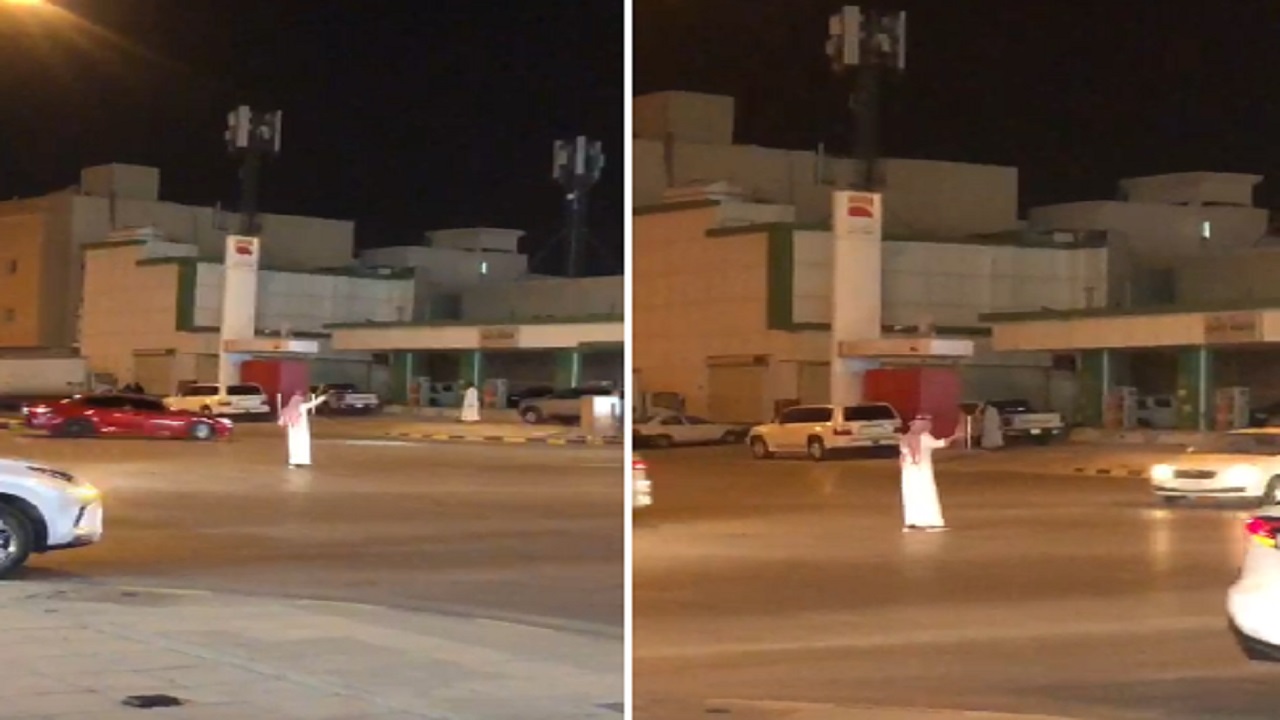 شاهد.. مواطن ينظم حركة السير بعد أن تعطلت الإشارة بحي السويدي في الرياض