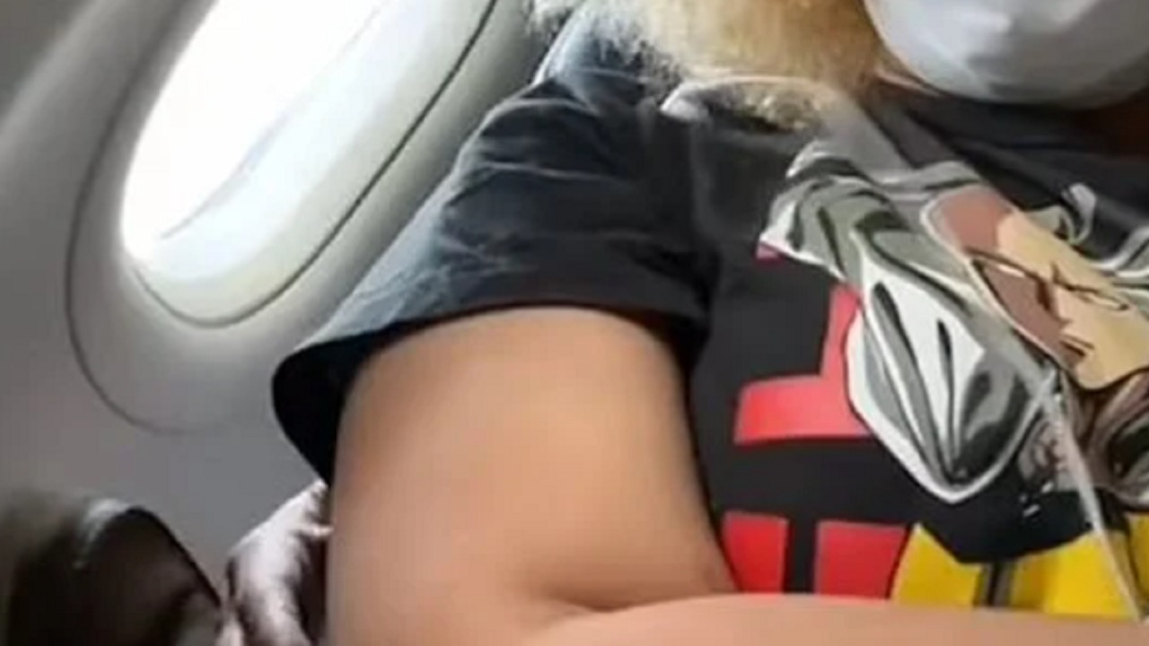 فتاة توثق لحظة تحرش مسن بها داخل طائرة (فيديو)