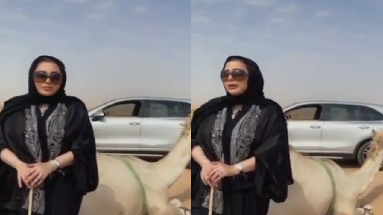 فيديو.. أمينة العلي تتلقى هدية بكرة إبل من رجل أعمال: &#8220;الوعد بالصياهد&#8221;