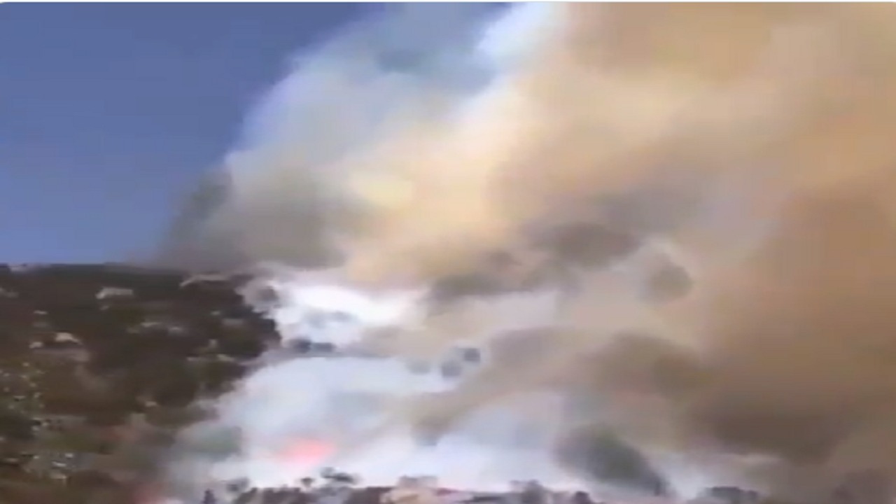 بالفيديو.. اندلاع حريق هائل في منتزه المسقي جنوب شرق أبها