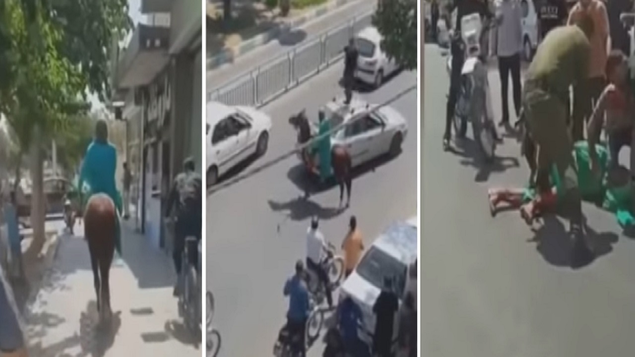 بالفيديو .. إيراني يمتطي حصانًا ويدعي أنه المهدي المنتظر