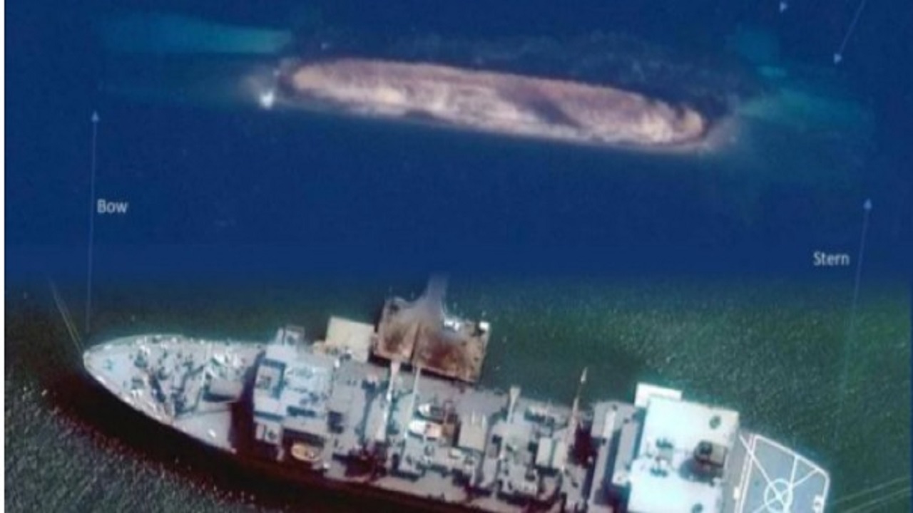 الأقمار الصناعية تلقتط صورا لغرق «وحش البحرية» الإيرانية