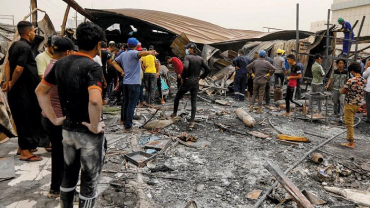 وفاة 7 أشخاص من عائلة واحدة بحريق مستشفى الناصرية بالعراق