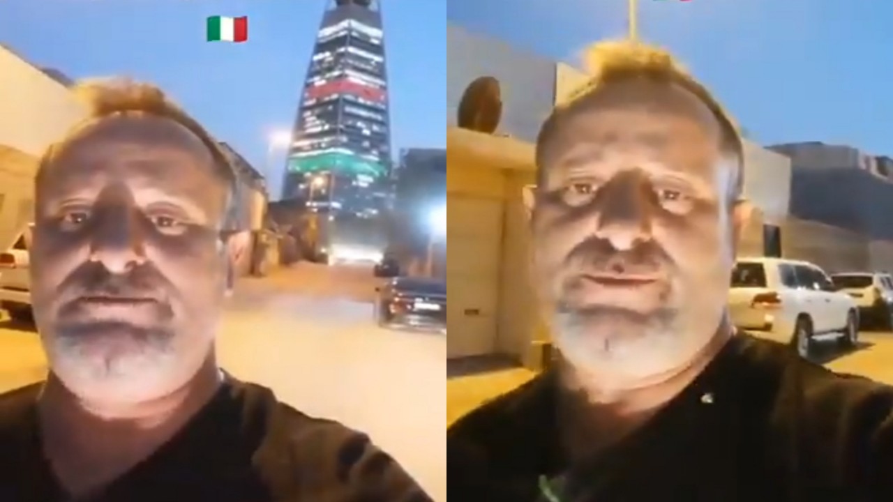 فيديو طريف لمقيم إيطالي أثناء إضاءة ألوان علم سلطنة عمان على برج الفيصلية