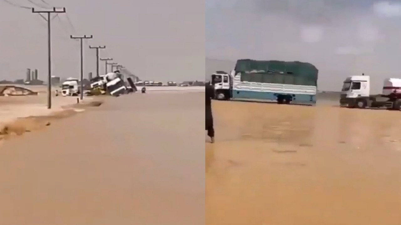 بالفيديو.. السيول تقطع طريق الرياض الجنوب وتجرف عددًا من المركبات