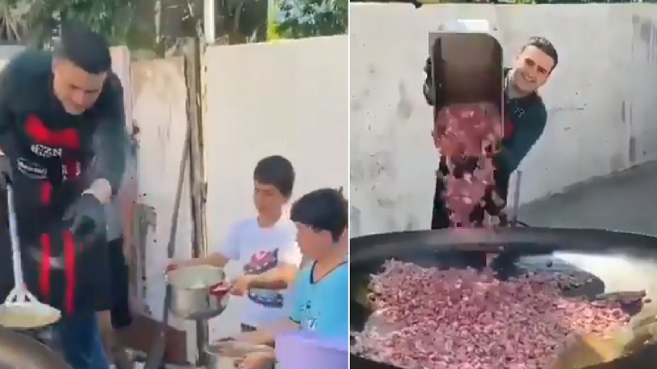 بالفيديو.. الشيف بوراك يوزع اللحوم والهدايا على الفقراء