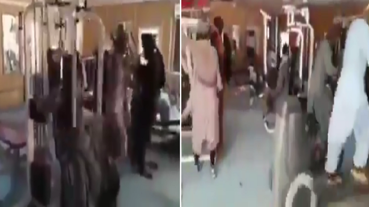 بالفيديو.. عناصر طالبان يلهون داخل صالة الألعاب الرياضية في القصر الرئاسي بكابول