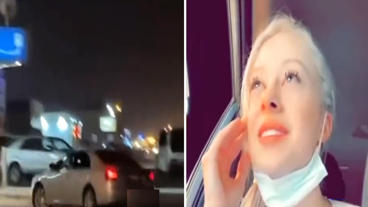 بالفيديو.. تجمع شبان حول مركبة &#8220;سائحة&#8221; بعد تعرضها لحادث تصادم بحي النظيم