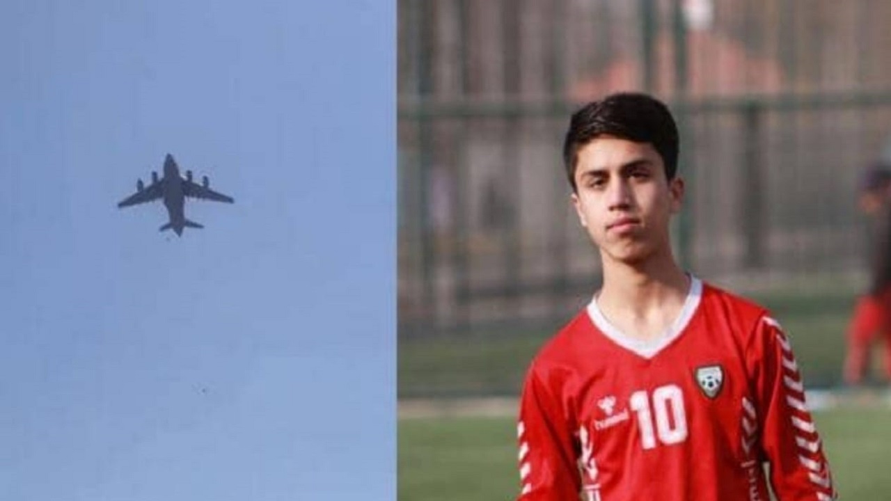 مصرع لاعب أفغاني بعد سقوطه المروع من طائرة أمريكية أثناء إقلاعها من مطار كابل 