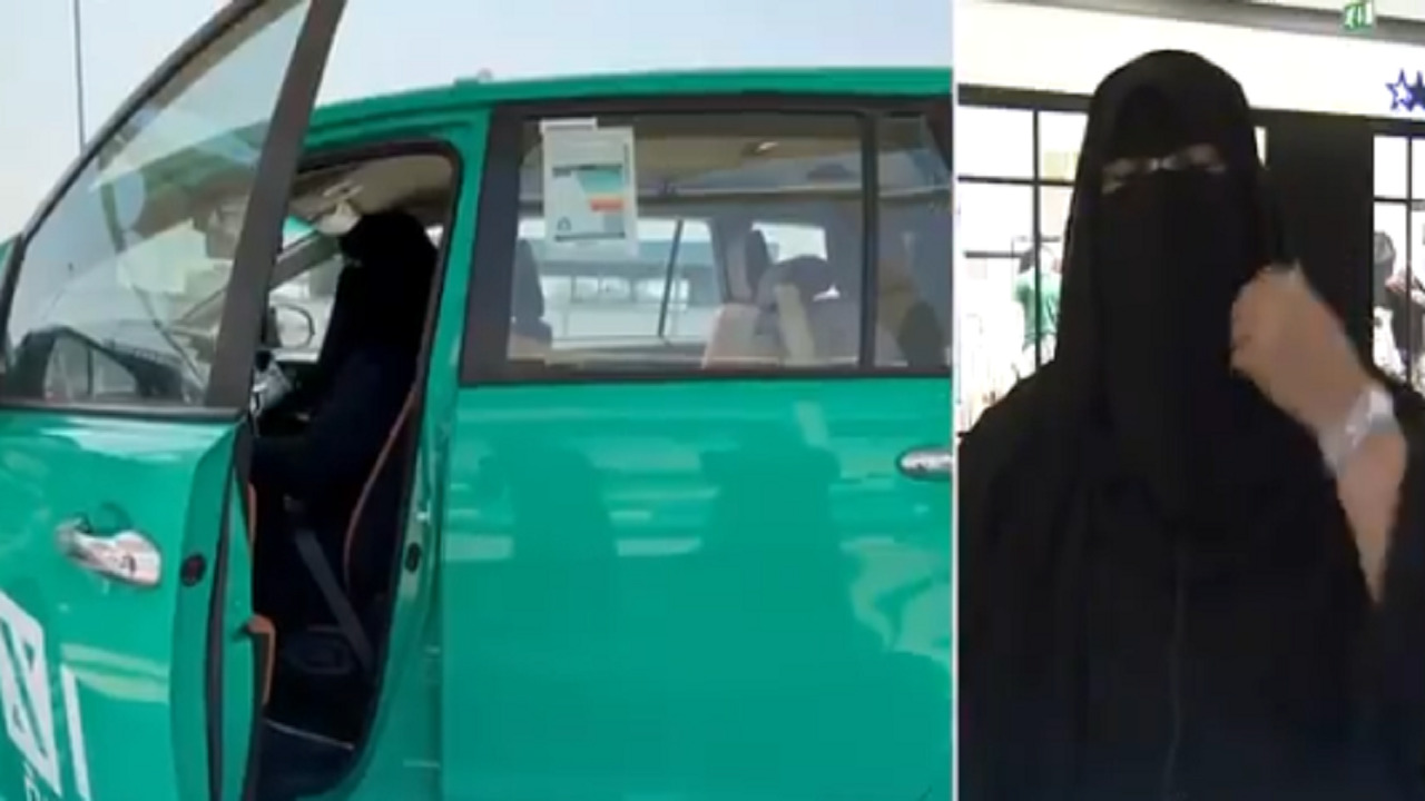 مواطنة تعمل سائقة سيارة أجرة : دخلي حلو ويصل لـ 4000 ريال شهريًا (فيديو)