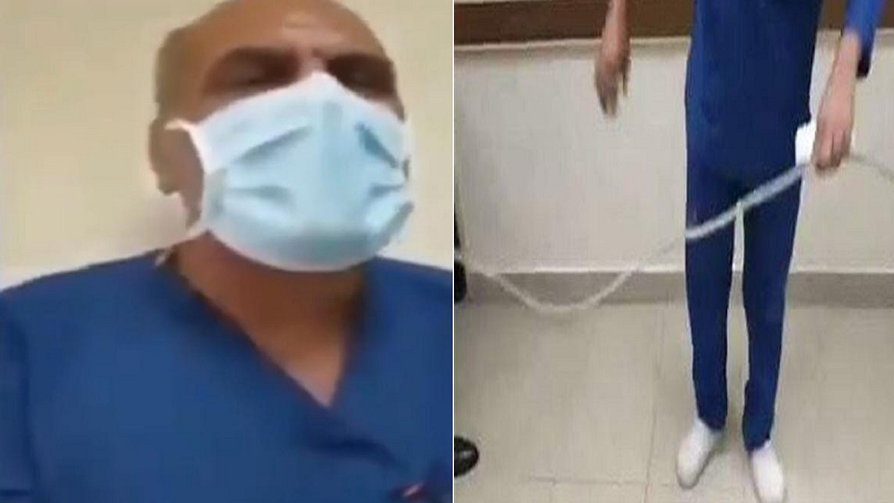 بالفيديو.. طبيب يجبر ممرض مسن على السجود لكلبه
