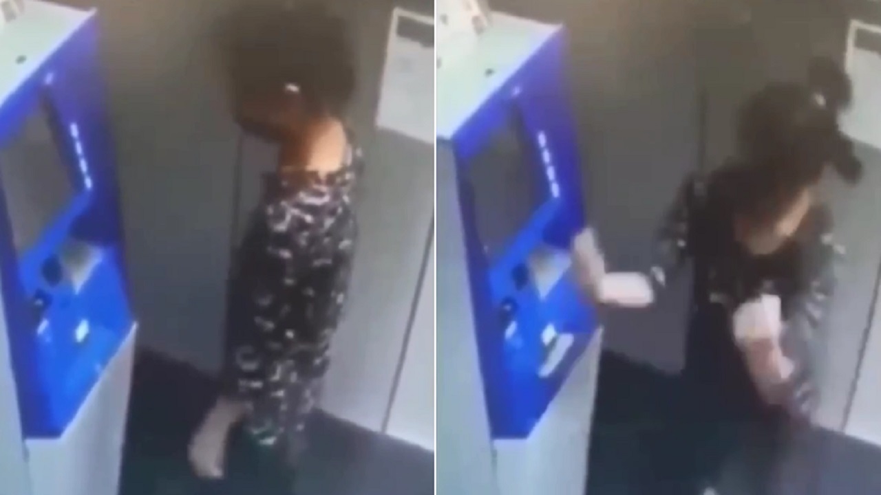 بالفيديو .. مشهد مضحك لفتاة ترقص أثناء سحب نقود من ماكينة الصراف الآلي