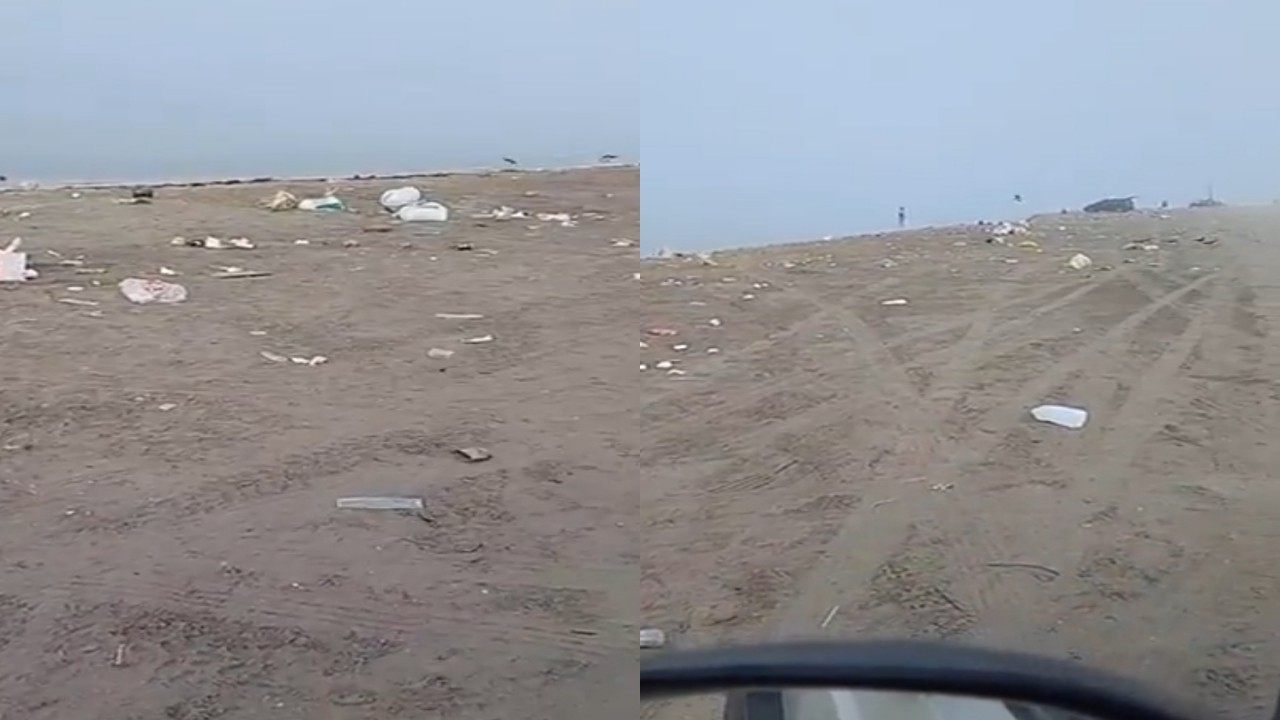 بالفيديو.. متنزهون يتركون مخلفاتهم على شاطئ بجدة