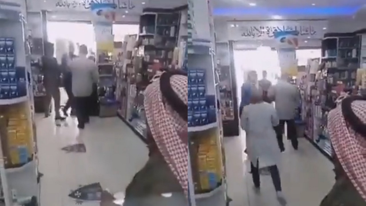 بالفيديو.. ردة فعل امرأة ضبطت زوجها برفقة فتاة داخل صيدلية