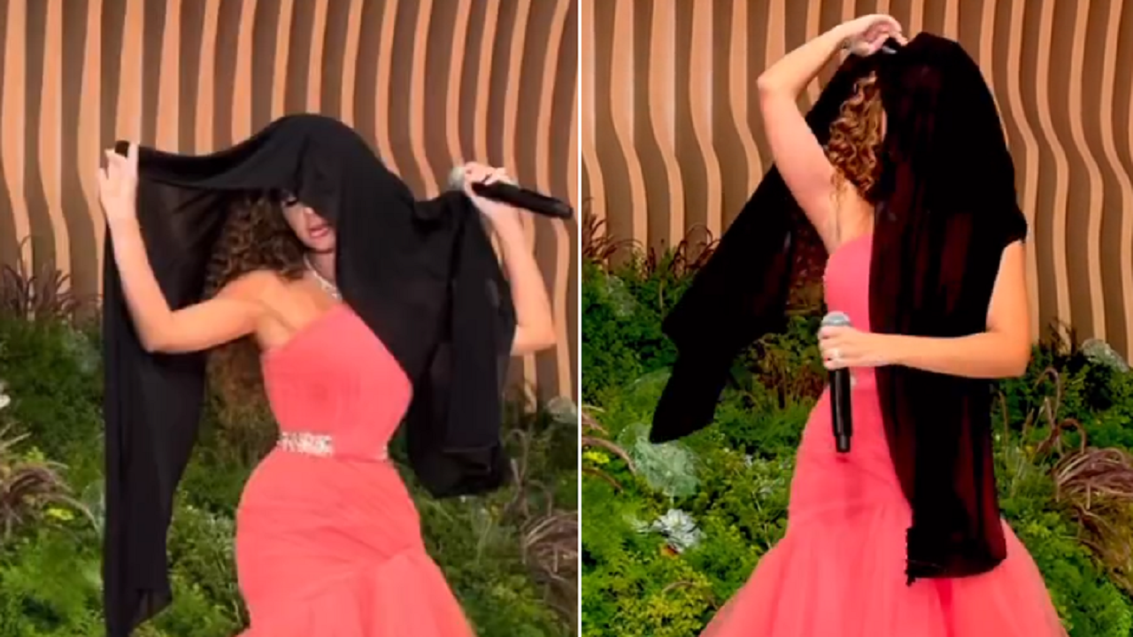 بالفيديو.. رقصة مثيرة لـ ميريام فارس بالشال الأسود