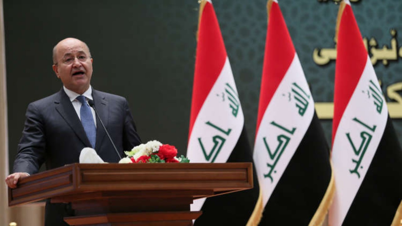 ‏الرئيس العراقي: محاولة استهداف الكاظمي تجاوز خطير