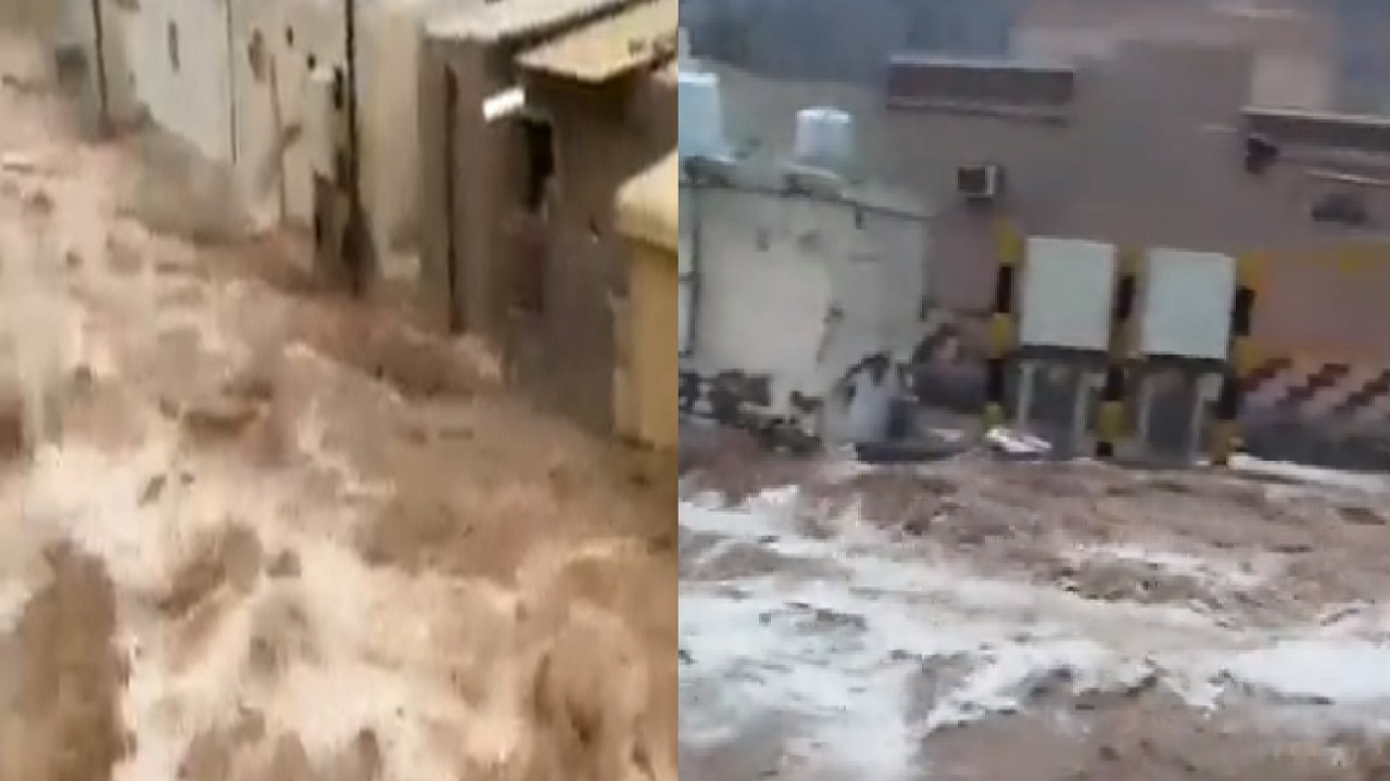 بالفيديو.. السيول تداهم المنازل في عمان