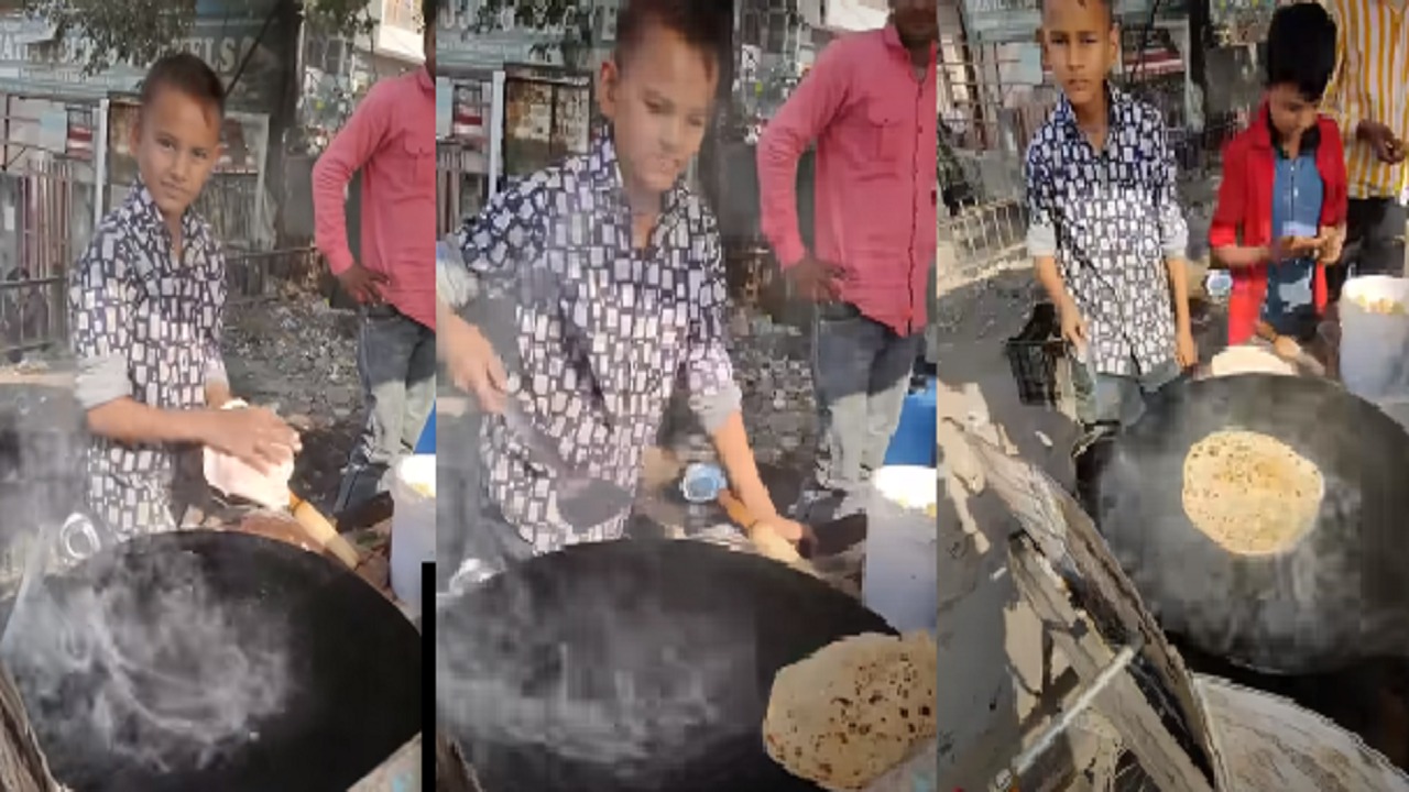 بالفيديو.. طفل يصنع الخبز ويبيعه بمهارة عالية