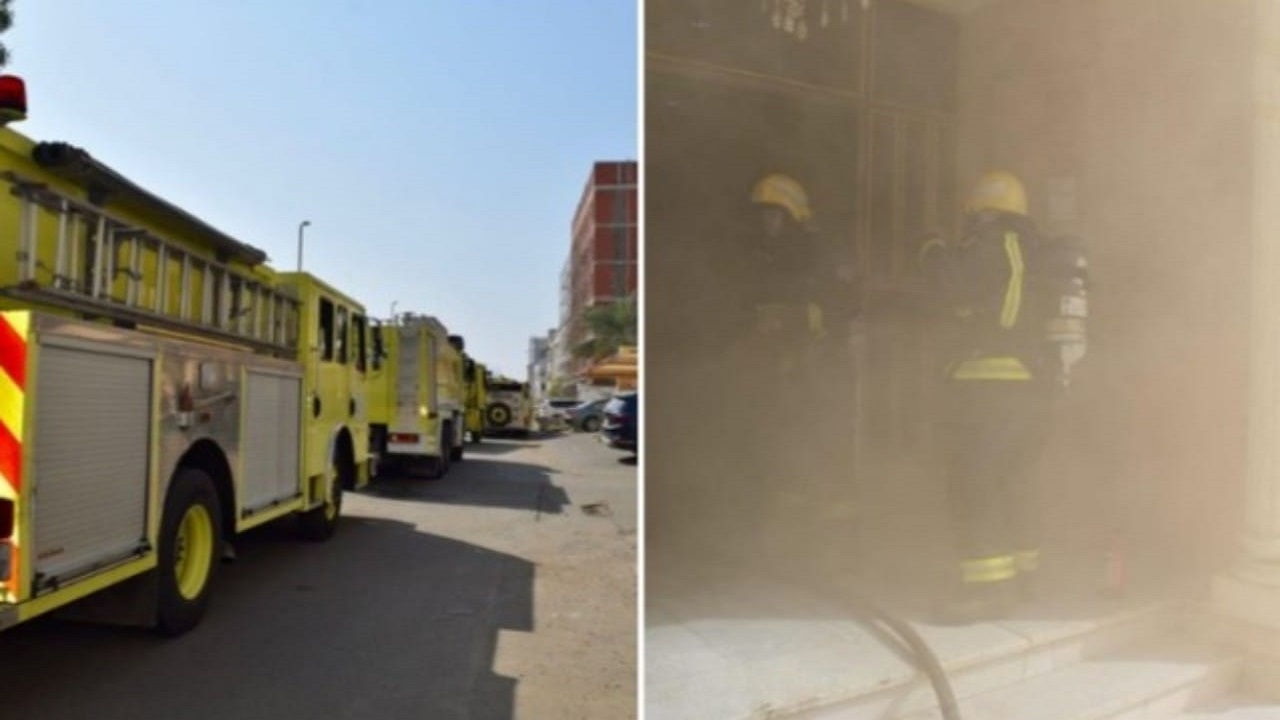 مدني جدة ينقذ امرأة تعرضت لاختناق طفيف إثر حريق &#8220;صور&#8221;