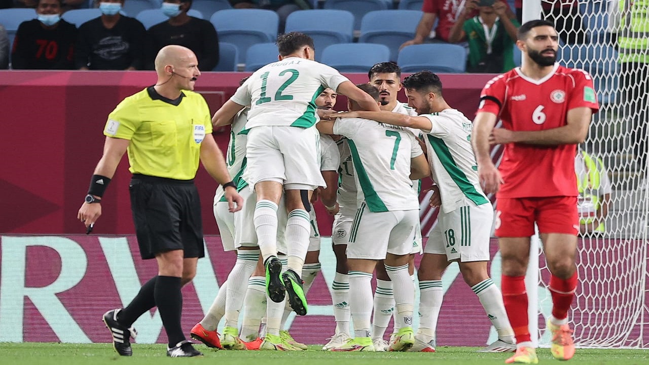 منتخب ‎الجزائر يتغلب على ‎لبنان بهدفين دون رد