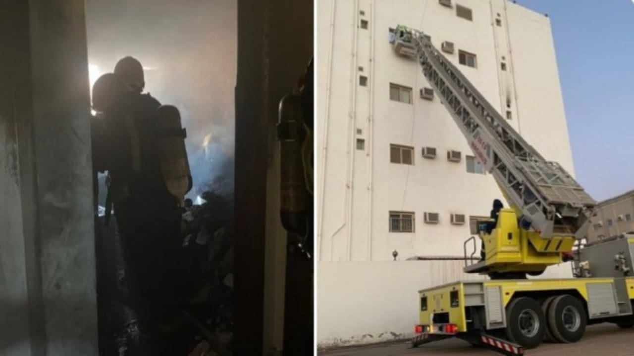 إخلاء 4 نساء من شقة بالمدينة بعد حريق بسبب مدفأة “صور”