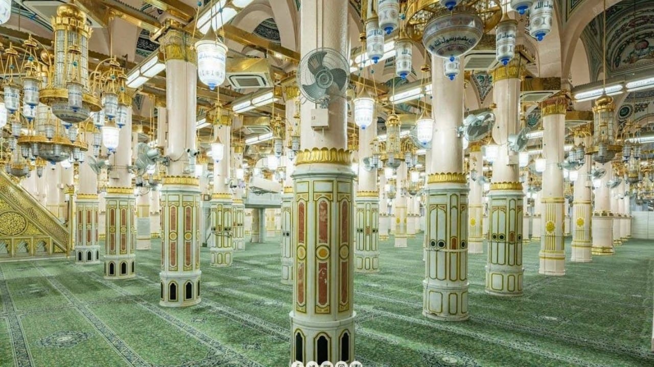 شاهد.. تصميم رائع لأعمدة المسجد النبوي