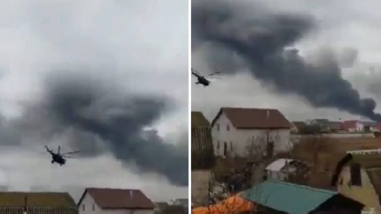بالفيديو .. مروحيات مقاتلة روسية تحلق فوق منازل ومزارع قرب أوكرانيا