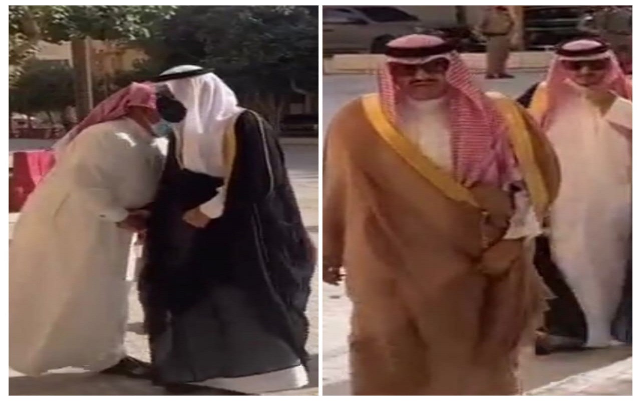 شاهد. لحظة وصول الأمير تركي الفيصل والأمير سلطان للصلاة على الفقيدة الأميرة نورة الفيصل