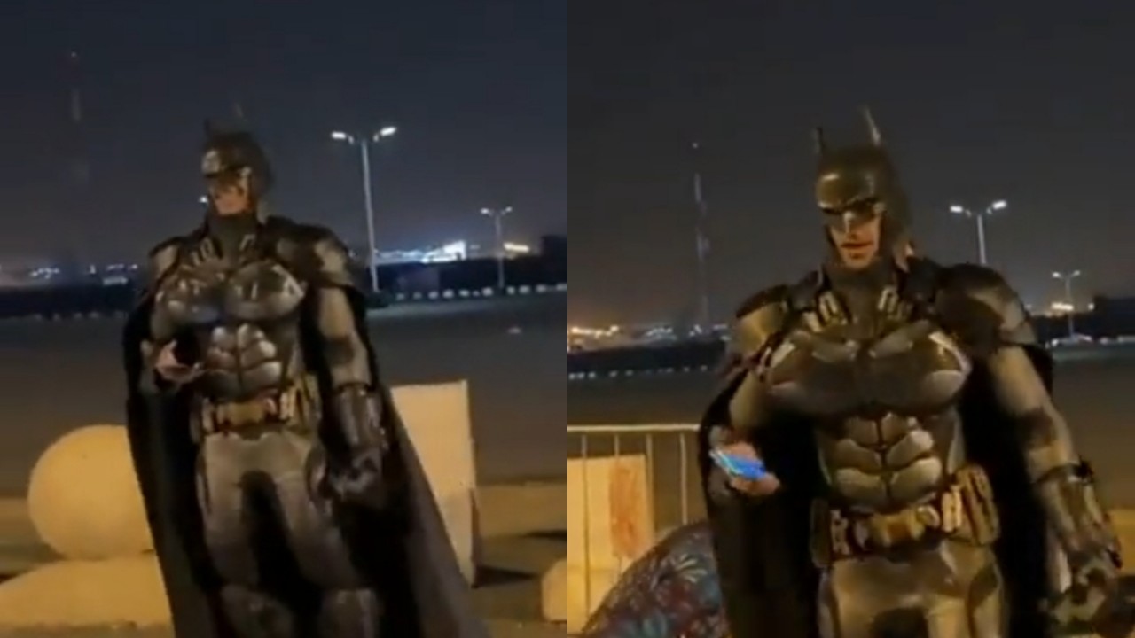 بالفيديو.. &#8220;باتمان&#8221; يظهر في شوارع الرياض