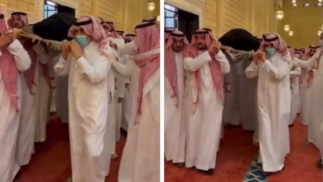 شاهد.. الأمير محمد بن فهد وأمير الحدود الشمالية يحملان جثمان الأميرة لولوة بنت فهد