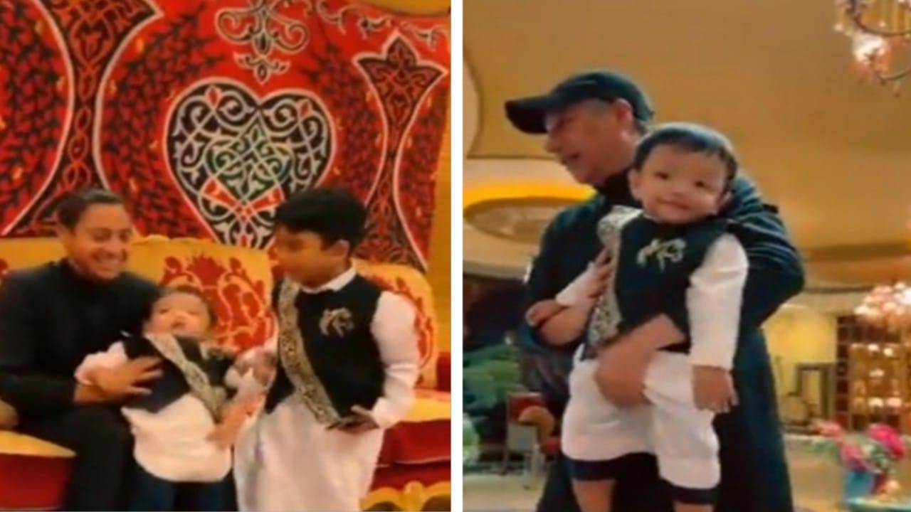 شاهد.. الفنان عبد الله رشاد يتبني أطفال عاملته المنزلية بعد وفاتها