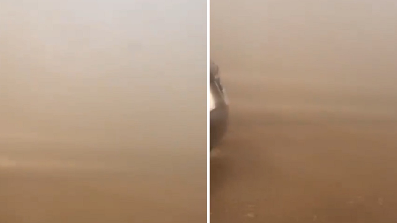بالفيديو .. رياح وغبار كثيف على طريق الرياض – الطائف