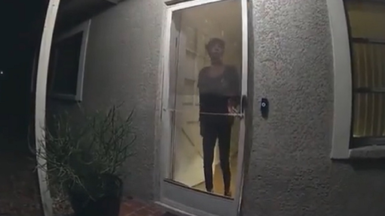 بالفيديو.. موقف محرج لامرأة حاولت وصف جريمة لص سرق منزلها أمام الشرطة