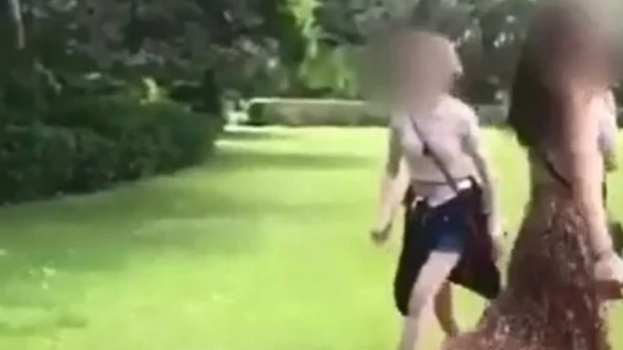 مشاجرة عنيفة بالأسلحة بين فتاتين في حديقة عامة