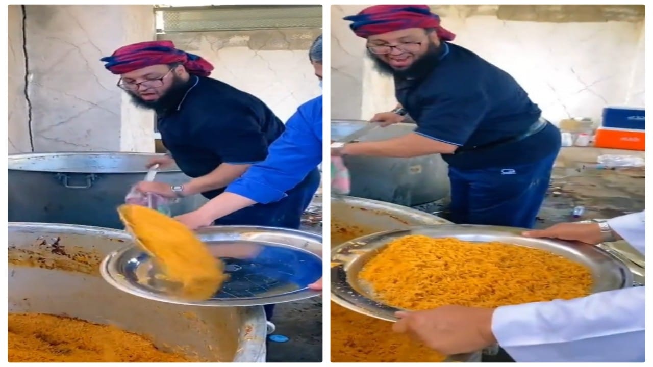 شاهد.. الشيف أبو عبدالله يطبخ 150 ذبيحة في عرفة لإطعام الصائمين الحجاج