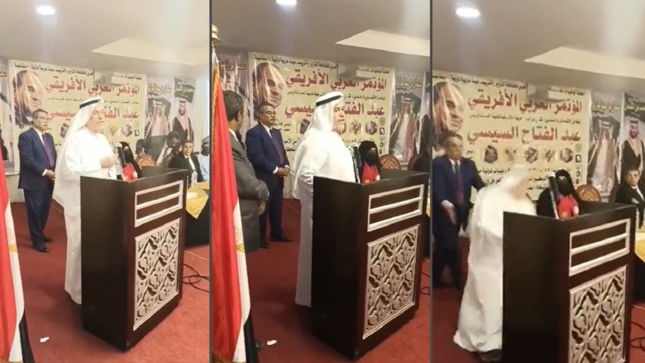 شاهد.. لحظة وفاة رجل أعمال سعودي خلال كلمة بمؤتمر في القاهرة