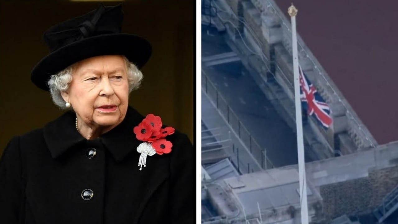 شاهد.. تنكيس أعلام قصر باكنغهام بعد وفاة ملكة ‎بريطانيا ‎