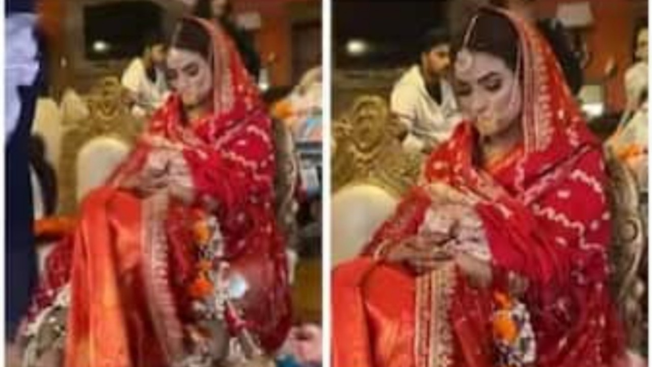 شاهد.. عروس هندية تنام في حفل زفافها