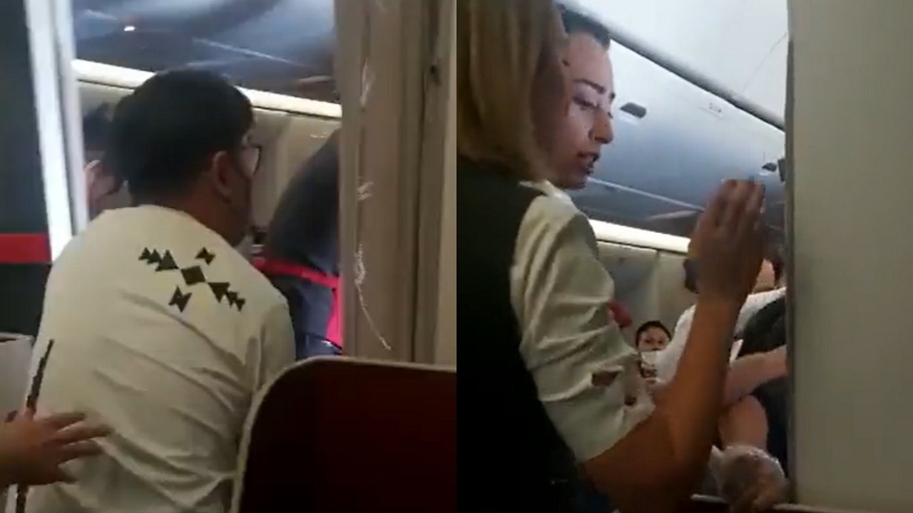 فيديو..مسافر يقضم إصبع مضيفة طائرة !