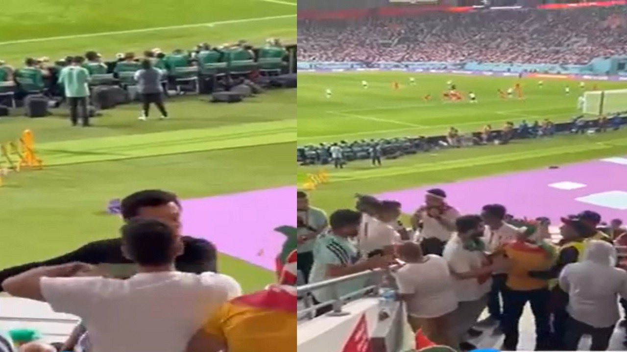 فيديو..أتباع الملالي يشتبكون مع المعارضين في مدرجات كأس العالم