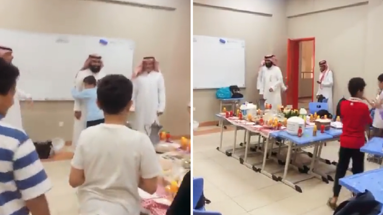 بالفيديو.. طلاب يحتفلون بمعلمهم بعد شفائه وخروجه من المستشفى