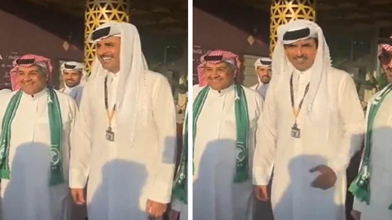 بالفيديو .. أمير قطر للأخضر: عاد مُش أول مباراة وخلاص