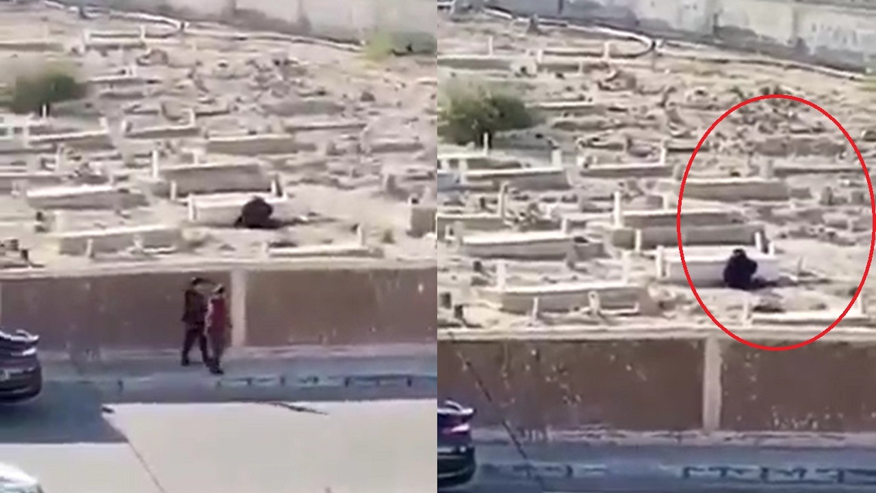 فيديو..امرأة تضع سحرًا في مقبرة