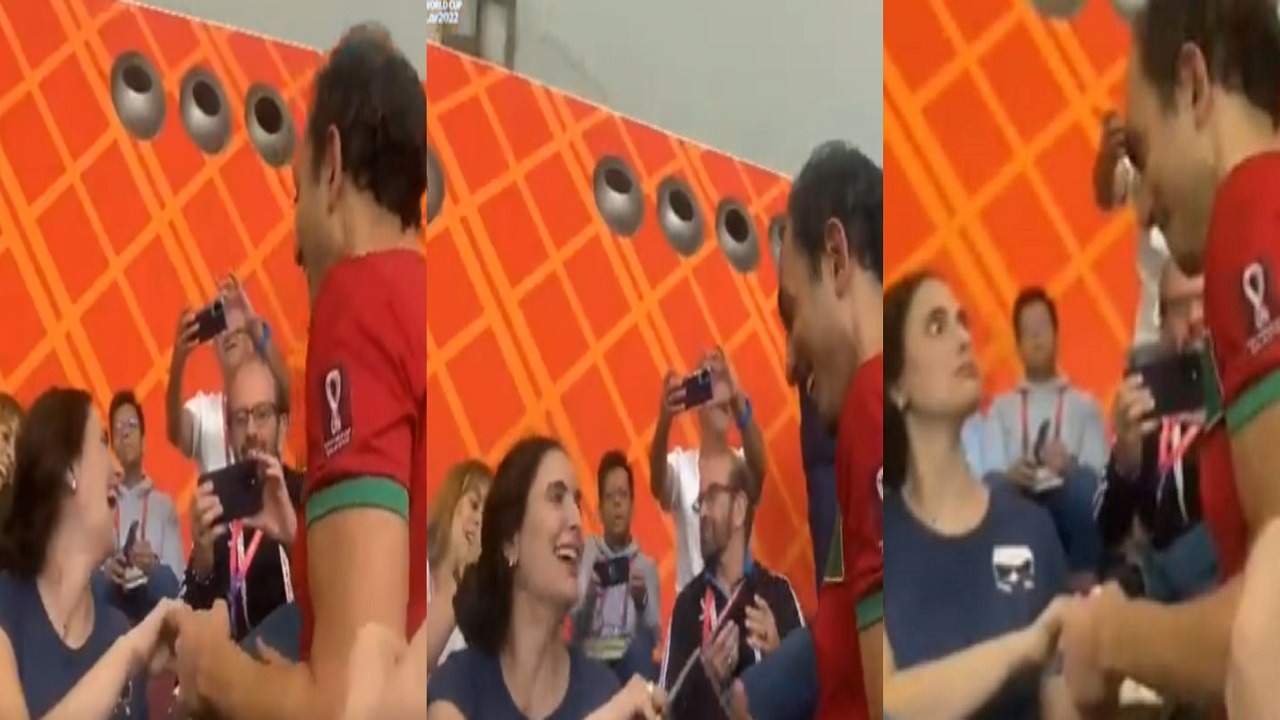فيديو .. مشجع يطلب الزواج من فتاة خلال مباراة المغرب وكرواتيا