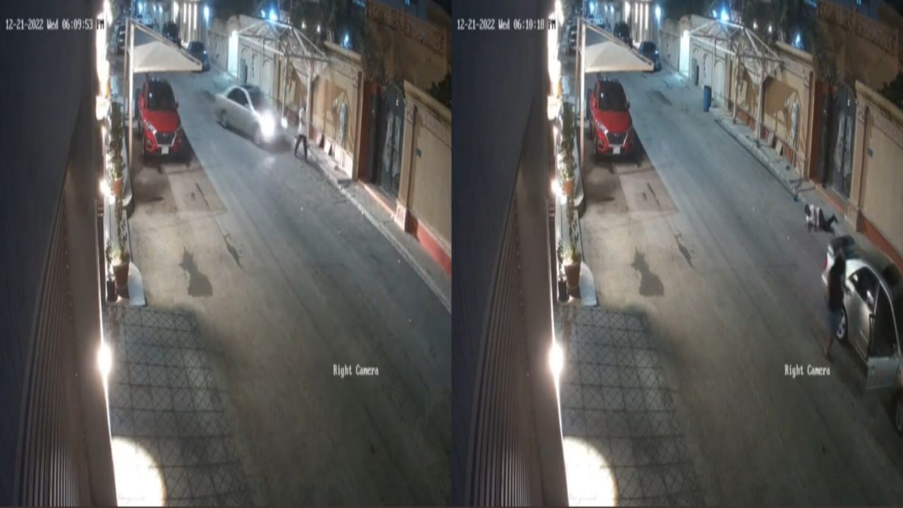 بالفيديو.. لحظة دهس شخص بسيارة وسرقته بالقطيف