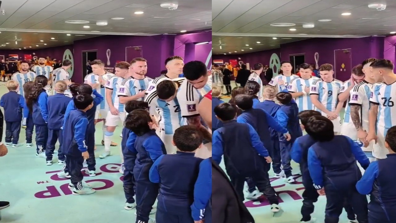 فيديو..الأطفال يخرجون من صفوفهم للبحث عن ميسي