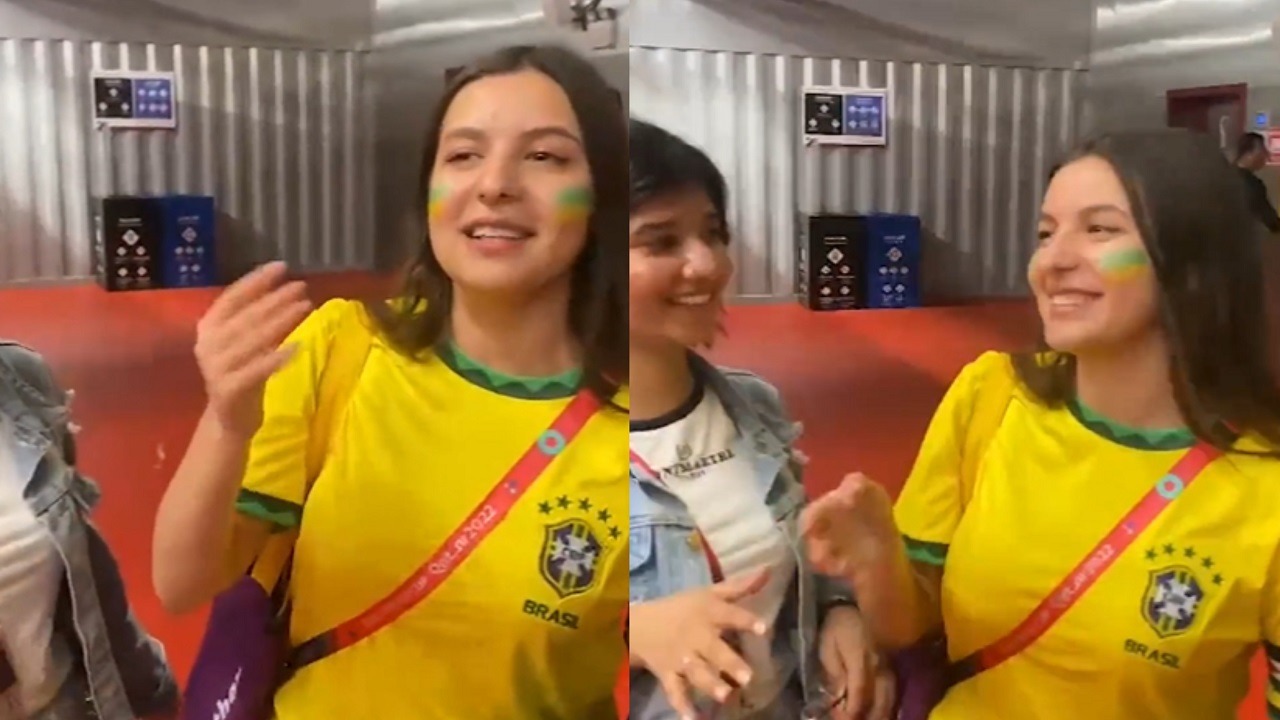 فيديو.. مشجعة برازيلية تغني “أنا دمي فلسطيني”