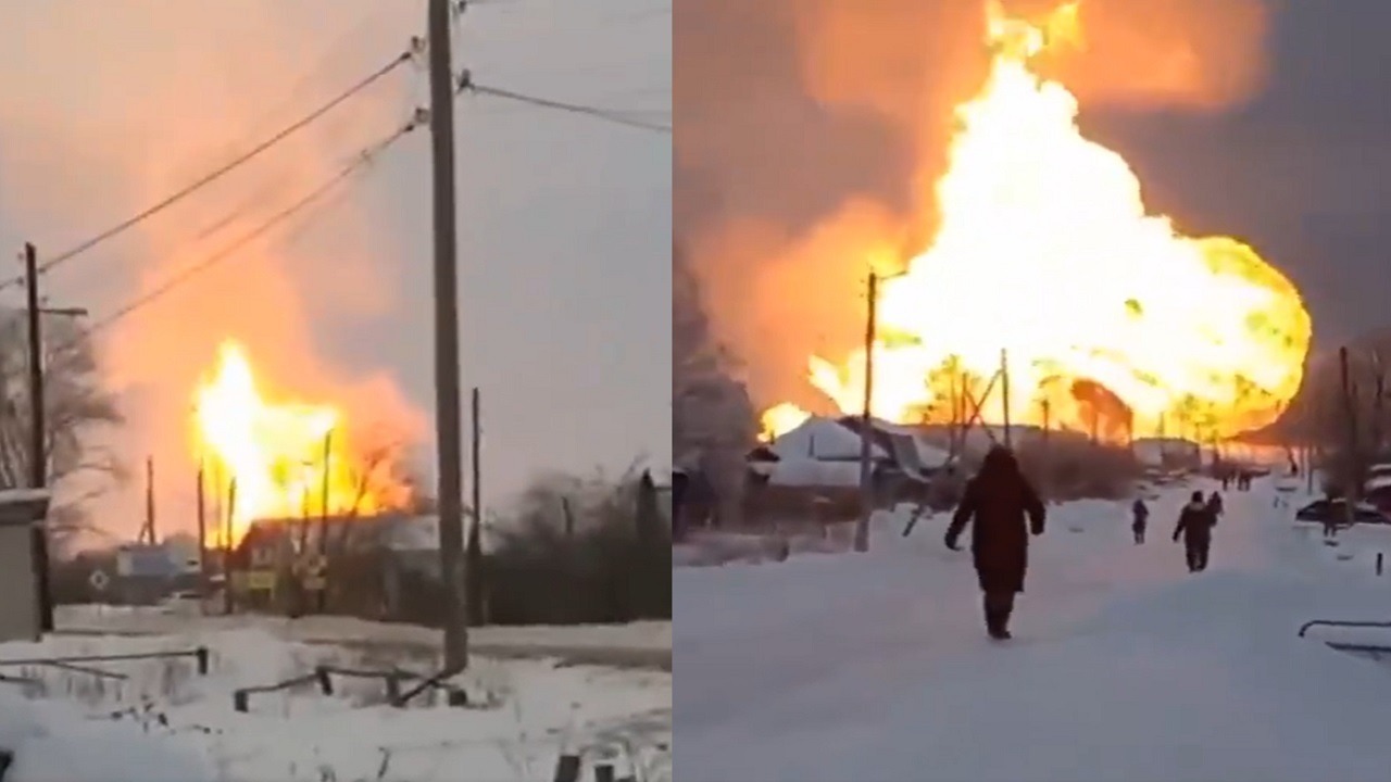 فيديو..قتلى في اندلاع حريق بخط رئيسي لنقل الغاز بروسيا