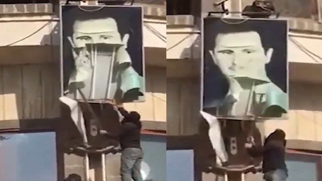 فيديو..سوريون يقتحمون مبنى محافظة السويداء ويمزقون صورة الأسد